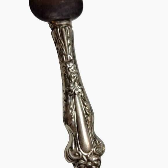 Vintage Cake Server Floral Stainless Steel Ornate Silver Handle - Picture 2 of 6